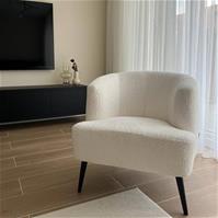 Sfeerfoto Teddy bouclé fauteuil Nora wit